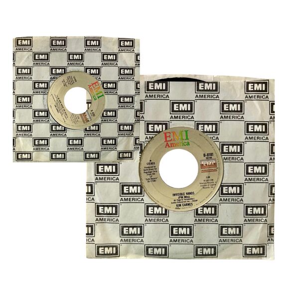 Kim Carnes 80s Hits "Bette Davis Eyes" and "Invisible Minds" 45  Vinyls  - MINT - Picture 6 of 8